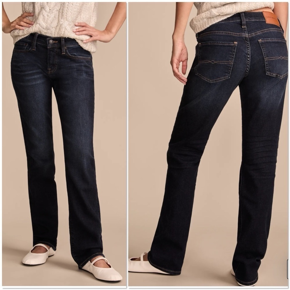 Lucky Brand mid rise sweet straight dark rinse blue jeans